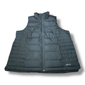 Lands End Black Down Filled Insulated Winter Vest Zip Women’s Size 2X 20W-22W